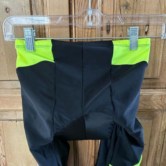 Performance Bike Small Cycling Shorts Padded Athletic Black Lime Neon - Picture 7 of 9